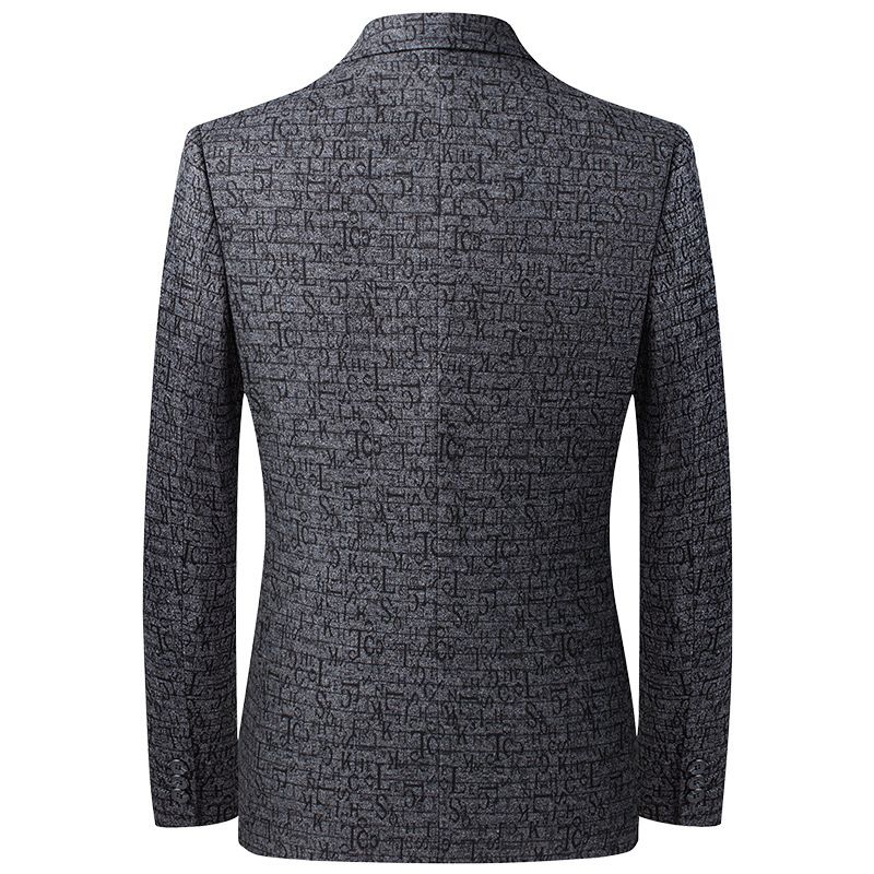 2022 Höst Herrkostymer Business Casual Enkel Jacka Stretch Jacquard Slim Liten Kostym Herr