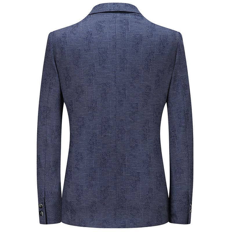 Blazer Jacquard Liten Kostym Med Två Knappar Män Business Casual Topp