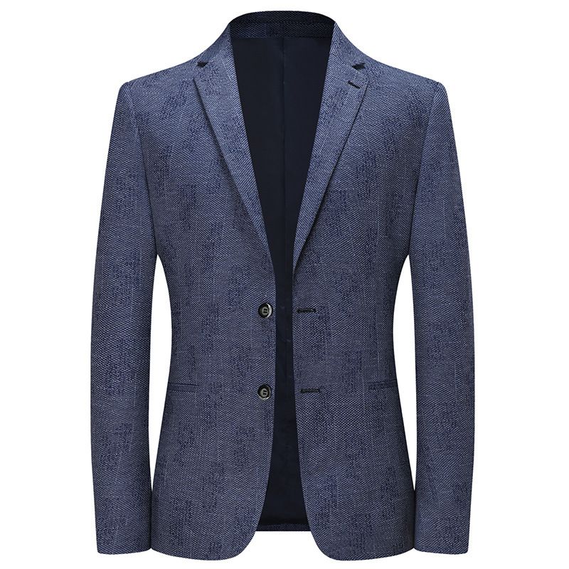 Blazer Jacquard Liten Kostym Med Två Knappar Män Business Casual Topp