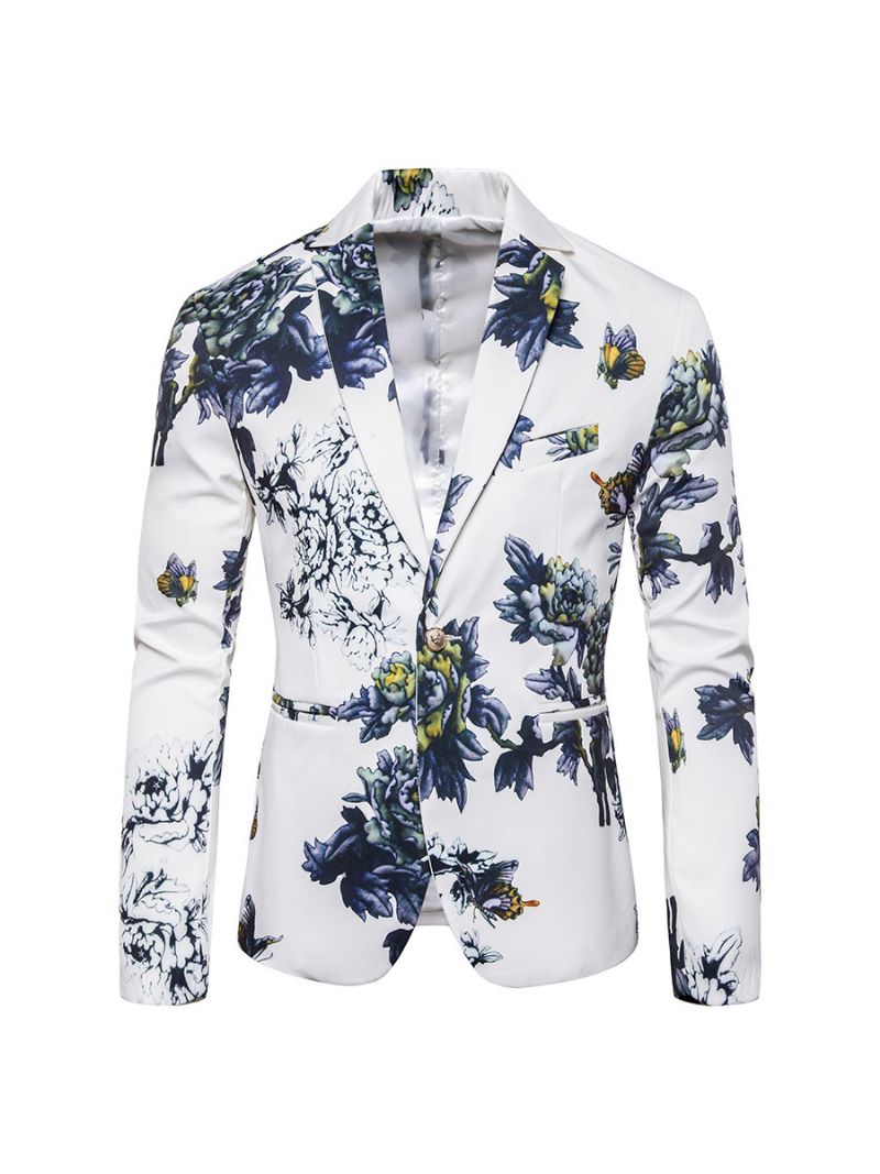 Blommig Kostym Gentleman Business Slim Suit Jacka Flower