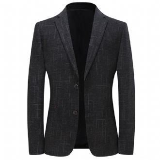 Business Casual Jacka Män Randig Jacquard Stickad Stretch No-impression Anti-wrinkle Suit Herr