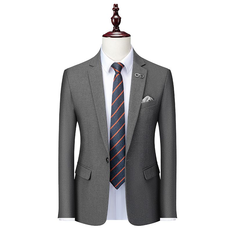 Herr Business Casual Liten Kostym Stilig Ungdom Slim Enfärgad Professionell Suit Jacka