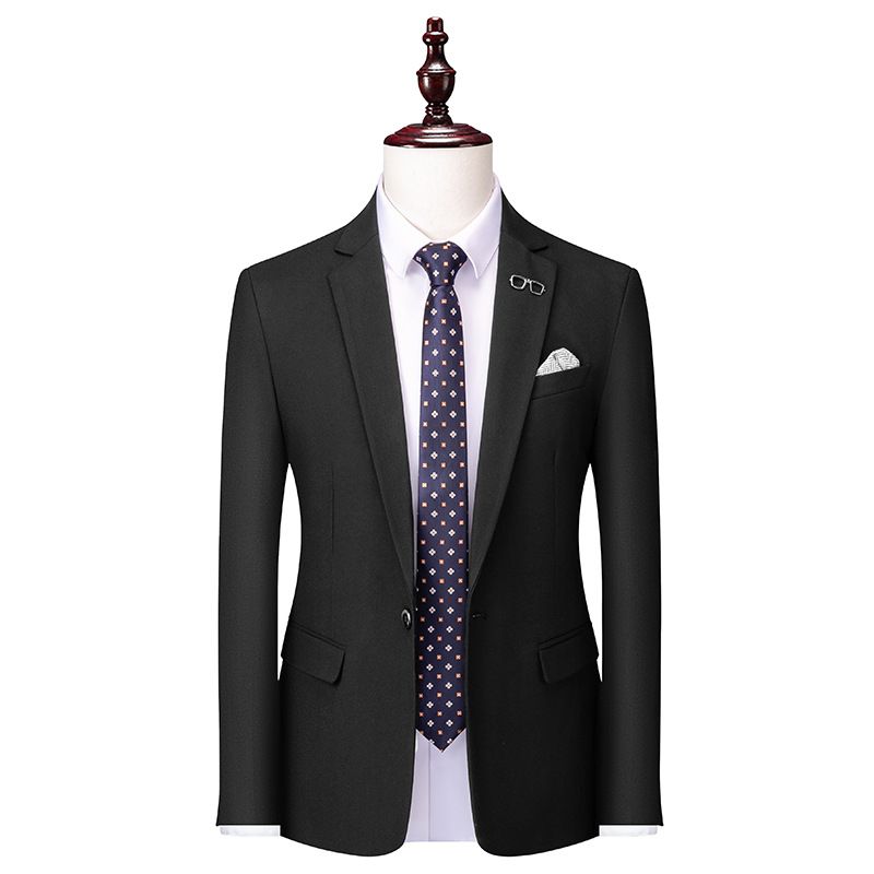 Herr Business Casual Liten Kostym Stilig Ungdom Slim Enfärgad Professionell Suit Jacka