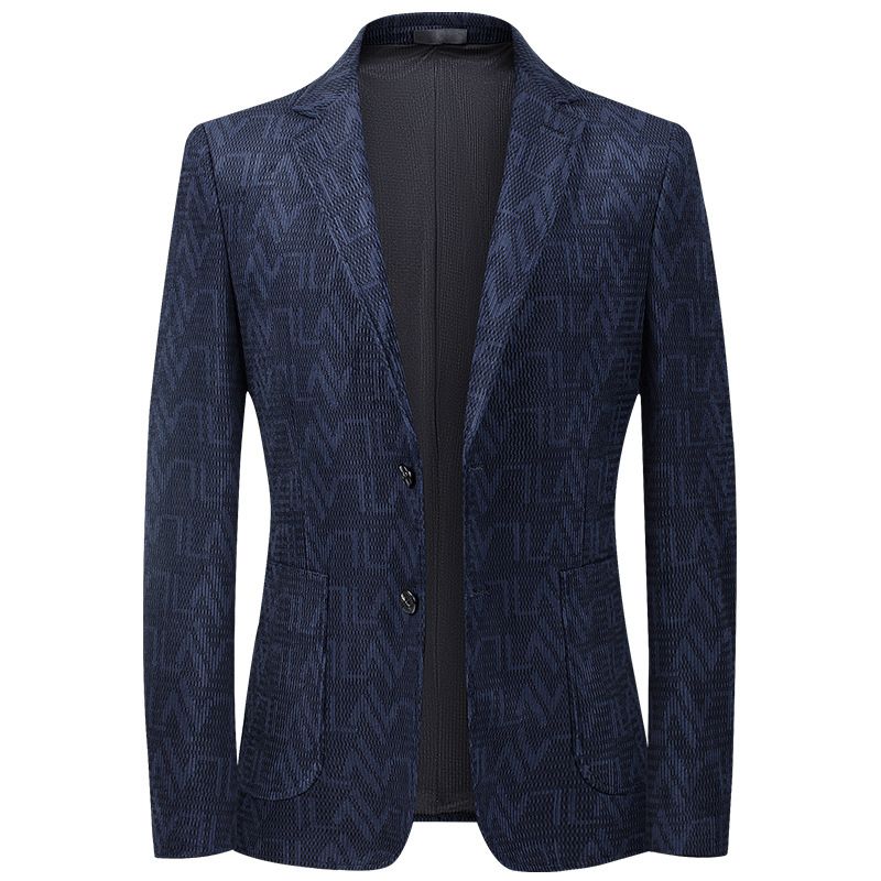 Höst Vinter Jacquard Corduroy Stretch Suit Herr Ungdom Western Fit Casual