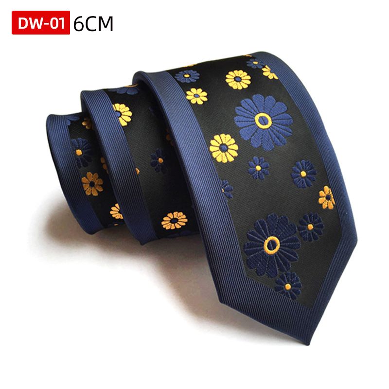 Personality Fashion Tie Polyester Silk Jacquard 6cm Smal Positioning