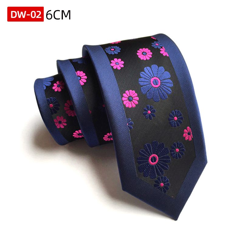 Personality Fashion Tie Polyester Silk Jacquard 6cm Smal Positioning