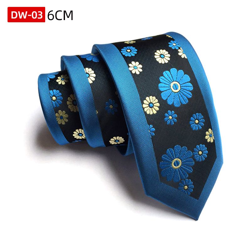 Personality Fashion Tie Polyester Silk Jacquard 6cm Smal Positioning