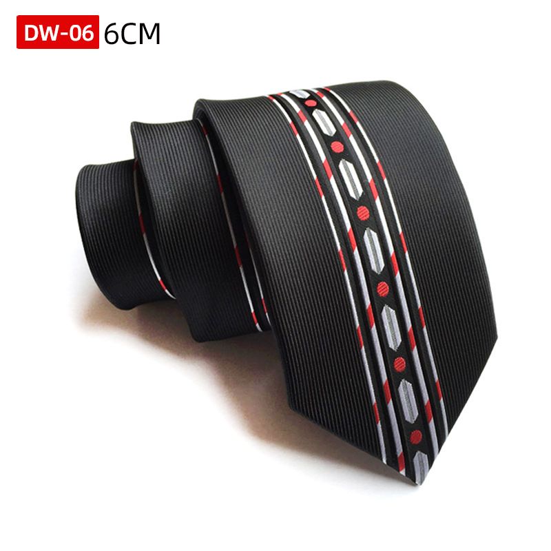 Personality Fashion Tie Polyester Silk Jacquard 6cm Smal Positioning