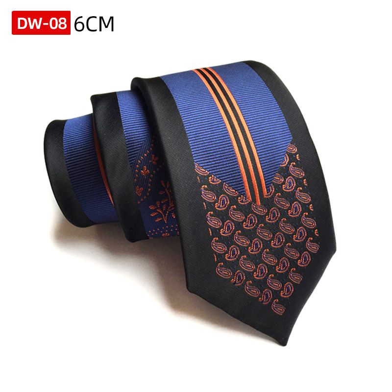 Personality Fashion Tie Polyester Silk Jacquard 6cm Smal Positioning