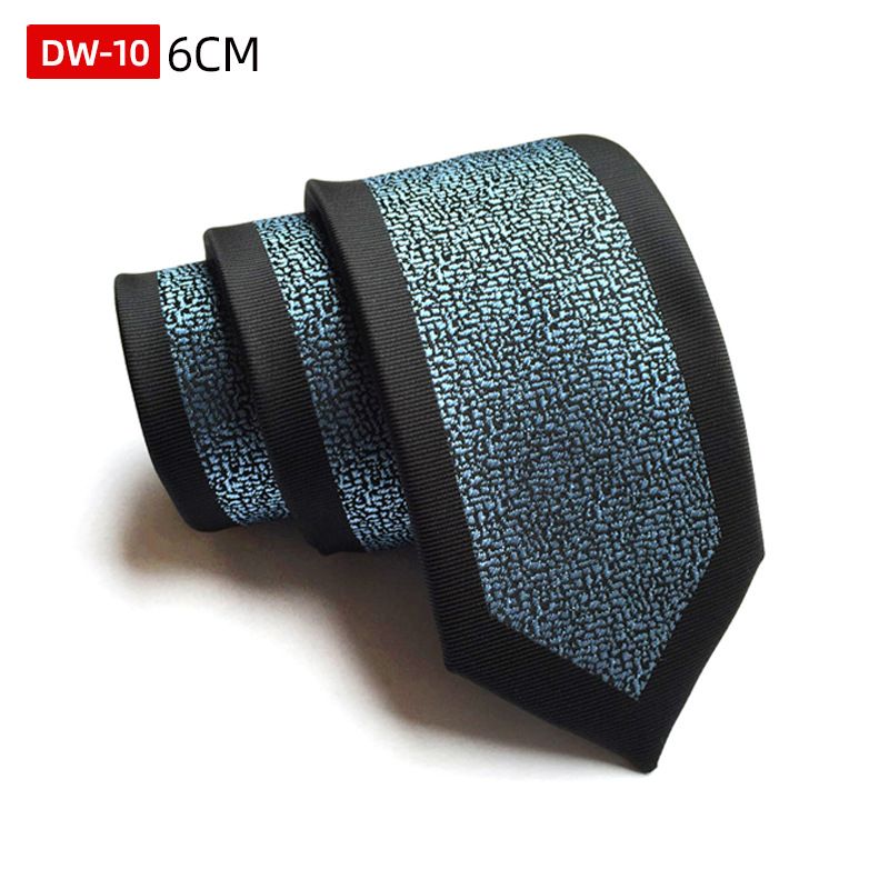 Personality Fashion Tie Polyester Silk Jacquard 6cm Smal Positioning