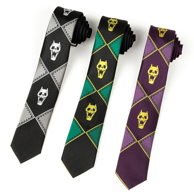 Tie Bizarre Adventure Skull Lazy Zipper Män