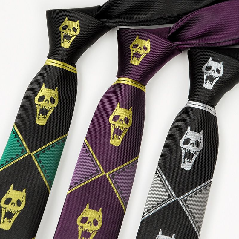 Tie Bizarre Adventure Skull Lazy Zipper Män