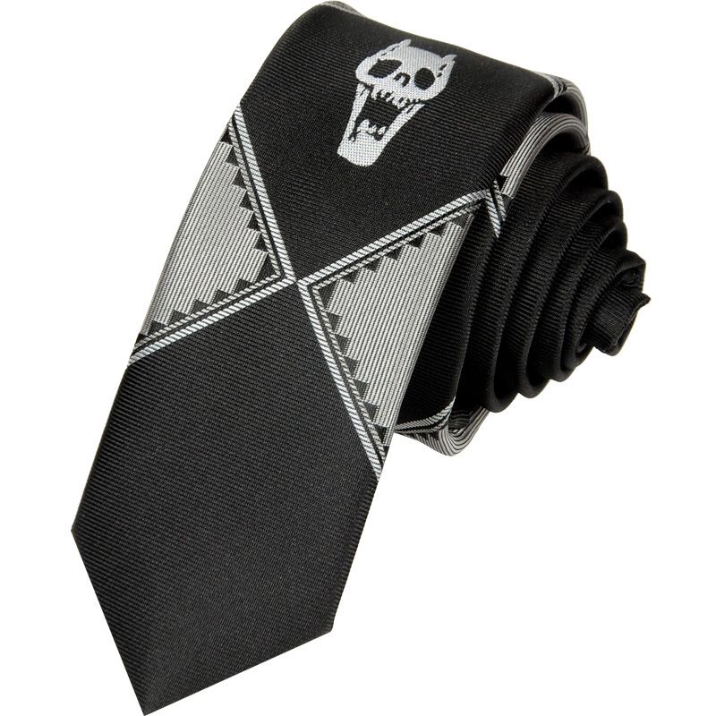 Tie Bizarre Adventure Skull Lazy Zipper Män