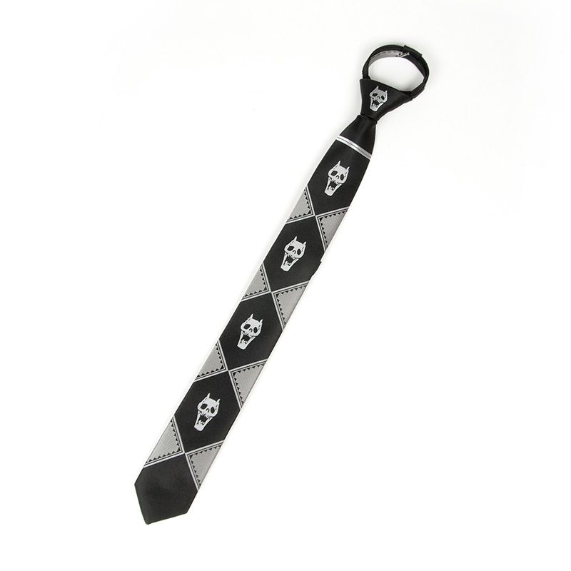 Tie Bizarre Adventure Skull Lazy Zipper Män