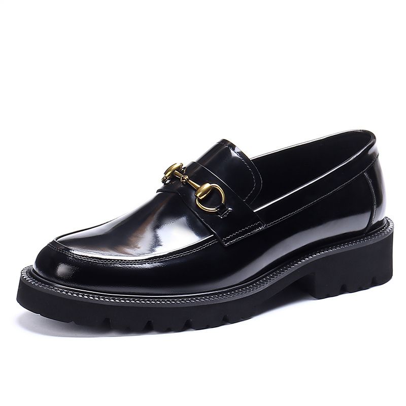 Herrskor Läder Horsebit Loafers Business Casual Skor Herr Tjock Sula Läderskor Rund Tå